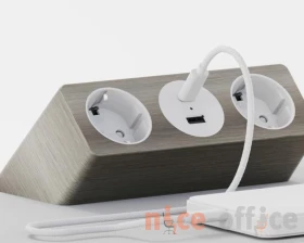 Блок розеток настольный с одним крепежом (2 розетки, USB-A, USB-C) 158x108x70 Рива / Riva images
