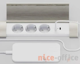 Блок розеток с откидной крышкой (3 розетки, USB-A, USB-C) 260x66x11 Рива / Riva images