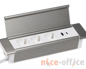 Блок розеток с откидной крышкой (3 розетки, USB-A, USB-C) 260x66x11 Рива / Riva images