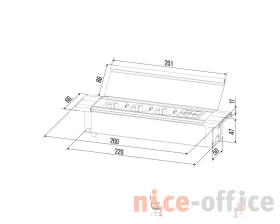 Блок розеток с откидной крышкой (3 розетки, USB-A, USB-C) 260x66x11 Рива / Riva images