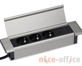 Блок розеток с откидной крышкой (3 розетки, USB-A, USB-C) 260x66x11 Рива / Riva images
