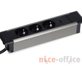 Блок розеток встраиваемый в стол (3 розетки, USB-A, USB-C) 257x60x4 Рива / Riva images