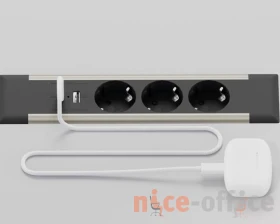 Блок розеток встраиваемый в стол (3 розетки, USB-A, USB-C) 257x60x4 Рива / Riva images