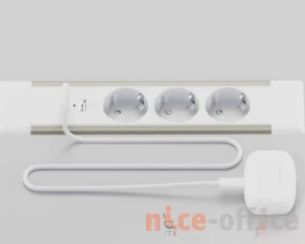 Блок розеток встраиваемый в стол (3 розетки, USB-A, USB-C) 257x60x4 Рива / Riva images