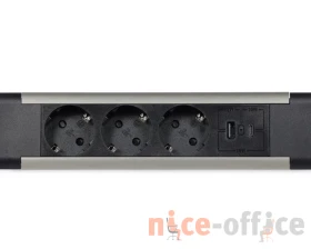 Блок розеток встраиваемый в стол (3 розетки, USB-A, USB-C) 257x60x4 Рива / Riva images