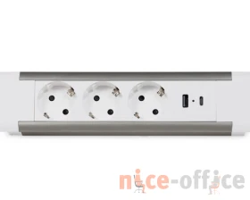 Блок розеток встраиваемый в стол (3 розетки, USB-A, USB-C) 257x60x4 Рива / Riva images