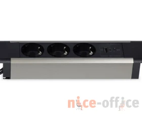 Блок розеток встраиваемый в стол (3 розетки, USB-A, USB-C) 257x60x4 Рива / Riva images