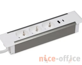Блок розеток встраиваемый в стол (3 розетки, USB-A, USB-C) 257x60x4 Рива / Riva images