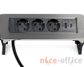 Блок розеток выдвижной горизонтальный (3 розетки, USB-A, USB-C) 245x111x3 Рива / Riva images