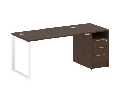 Рабочая станция на О-образном м/к с опорной тумбой 181,2x72x75 Метал Систем / Metal System