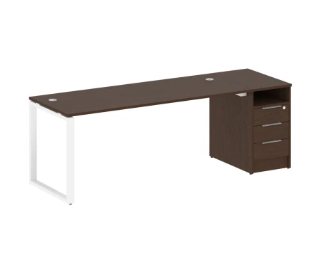 Рабочая станция на О-образном м/к с опорной тумбой 221,2x72x75 Метал Систем / Metal System