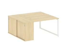 Рабочая станция на О-образном м/к с опорным шкафом-купе 161x147,5x75 Метал Систем / Metal System images