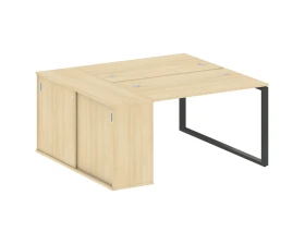 Рабочая станция на О-образном м/к с опорным шкафом-купе 161x147,5x75 Метал Систем / Metal System images