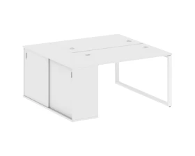 Рабочая станция на О-образном м/к с опорным шкафом-купе 161x147,5x75 Метал Систем / Metal System images