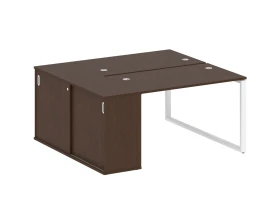 Рабочая станция на О-образном м/к с опорным шкафом-купе 161x147,5x75 Метал Систем / Metal System images