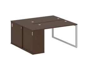Рабочая станция на О-образном м/к с опорным шкафом-купе 161x147,5x75 Метал Систем / Metal System images