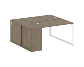 Рабочая станция на О-образном м/к с опорным шкафом-купе 161x147,5x75 Метал Систем / Metal System images