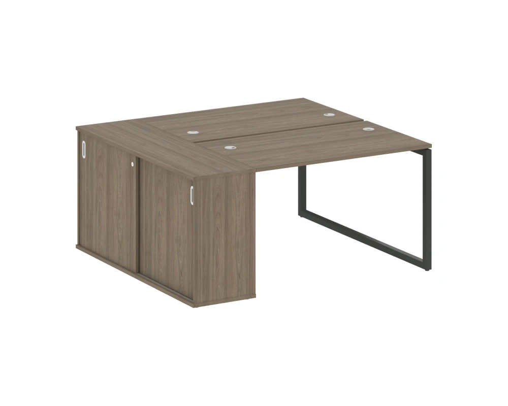 Рабочая станция с шкафом-купе на О-образном м/к 1610x1475x750 Метал Систем Куатро 4х4 / Metal System Quattro 4x4