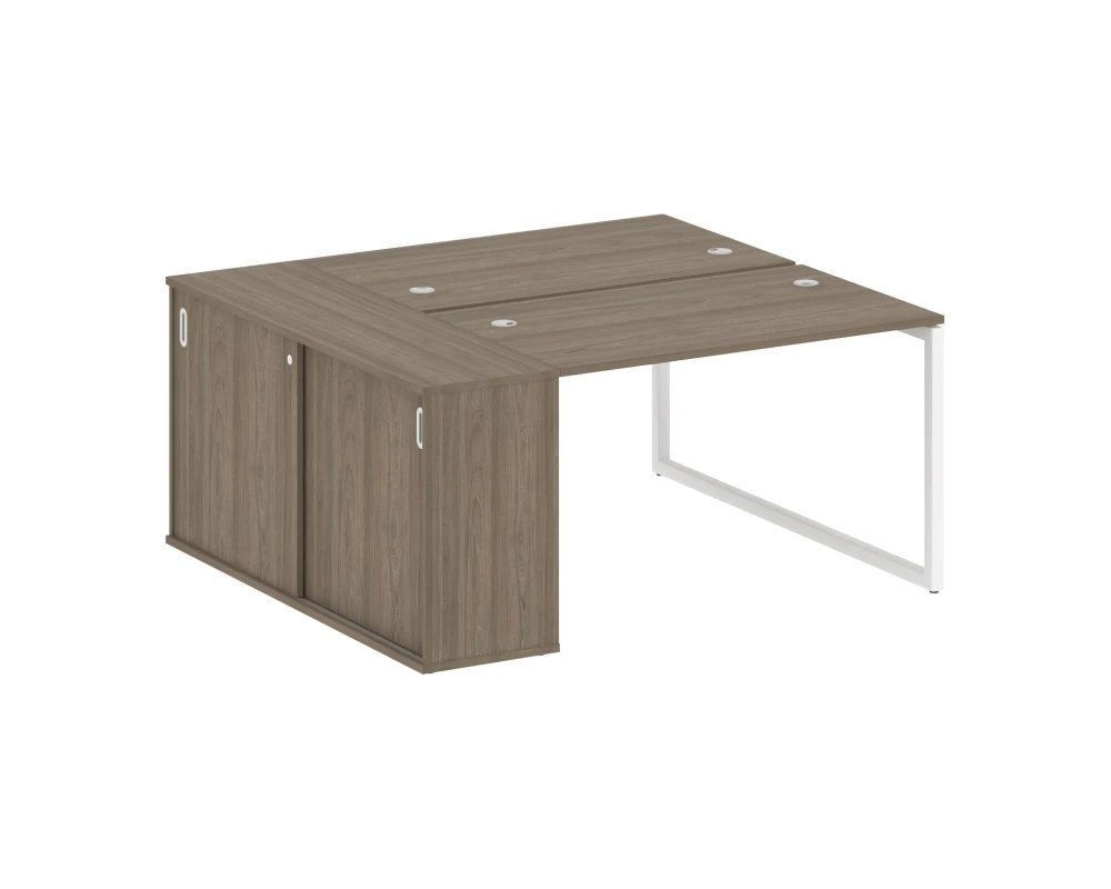 Рабочая станция с шкафом-купе на О-образном м/к 1610x1475x750 Метал Систем Куатро 4х4 / Metal System Quattro 4x4