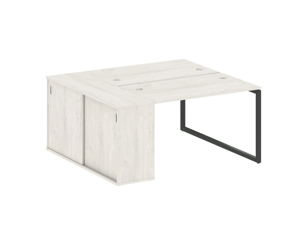 Рабочая станция с шкафом-купе на О-образном м/к 1610x1475x750 Метал Систем Куатро 4х4 / Metal System Quattro 4x4