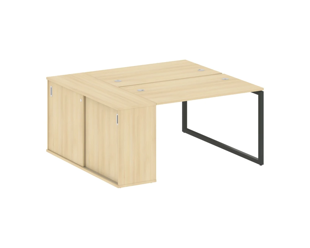 Рабочая станция с шкафом-купе на О-образном м/к 1610x1475x750 Метал Систем Куатро 4х4 / Metal System Quattro 4x4