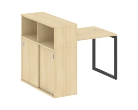 Стол письменный с шкафом-купе на О-образном м/к 1410x1120x1098 Метал Систем Куатро 4х4 / Metal System Quattro 4x4 images