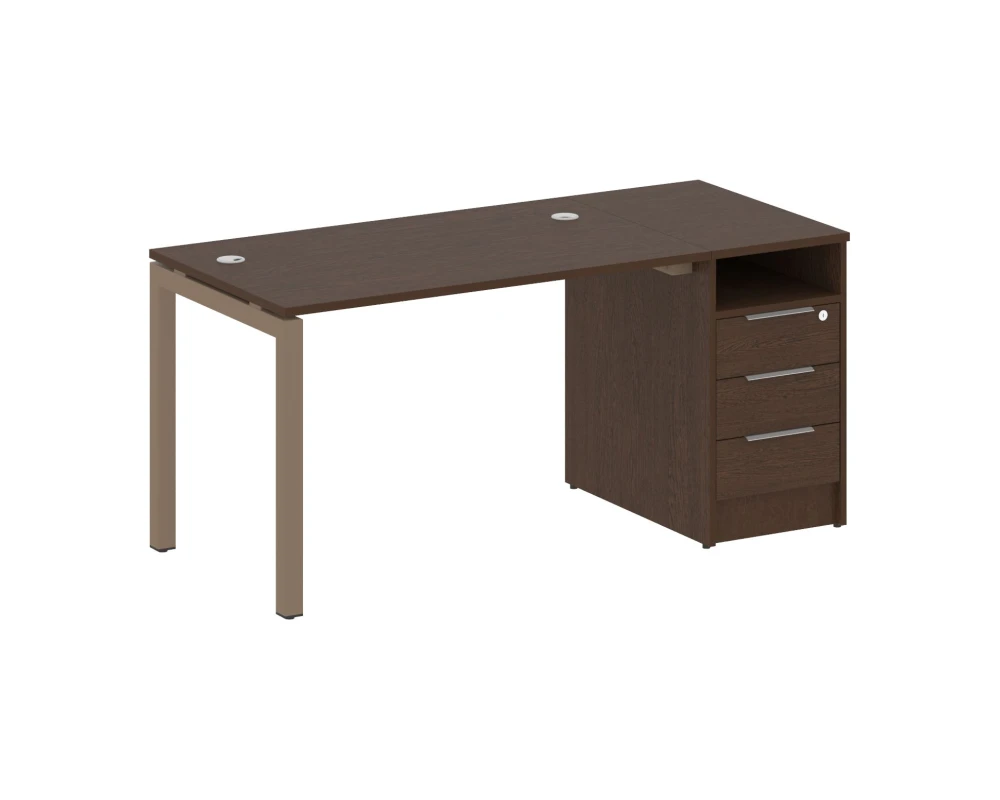 Рабочая станция с тумбой на П-образном м/к 1612x720x750 Метал Систем Куатро 5x5 / Metal System Quattro 5x5