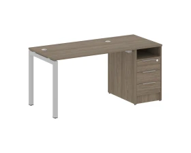 Рабочая станция с тумбой на П-образном м/к 1612x720x750 Метал Систем Куатро 5x5 / Metal System Quattro 5x5 images