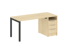 Рабочая станция с тумбой на П-образном м/к 1612x720x750 Метал Систем Куатро 5x5 / Metal System Quattro 5x5 images