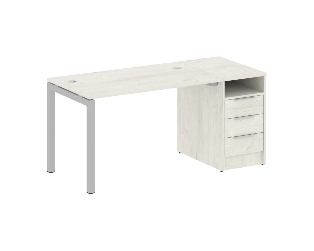 Рабочая станция с тумбой на П-образном м/к 1612x720x750 Метал Систем Куатро 5x5 / Metal System Quattro 5x5