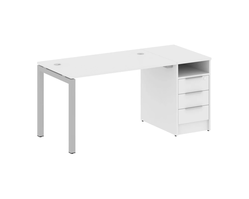 Рабочая станция с тумбой на П-образном м/к 1612x720x750 Метал Систем Куатро 5x5 / Metal System Quattro 5x5