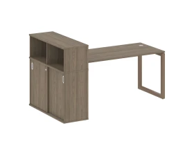Стол письменный с шкафом-купе на О-образном м/к 2010x1120x1098 Метал Систем Куатро 5x5 / Metal System Quattro 5x5 images