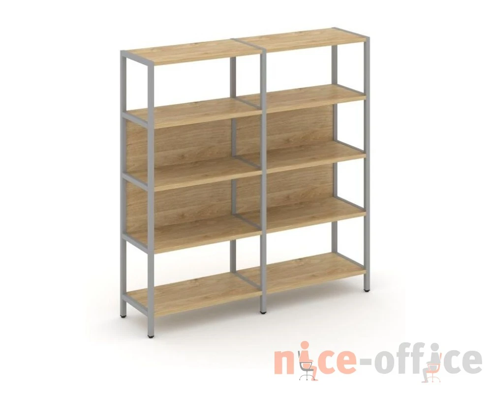 Двухсекционный стеллаж четырехярусный 1590х400х1613 Шелф Систем / Shelf System