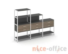 Трехсекционный стеллаж четырех/трех/двухярусный с ящиками 2730х400х1613 Шелф Систем / Shelf System images