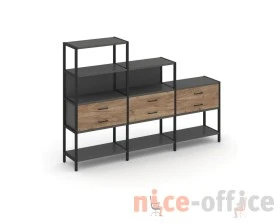 Трехсекционный стеллаж четырех/трех/двухярусный с ящиками 2730х400х1613 Шелф Систем / Shelf System images