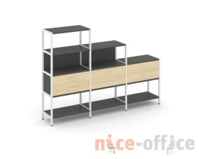 Трехсекционный стеллаж четырех/трех/двухярусный с ящиками 2730х400х1613 Шелф Систем / Shelf System images