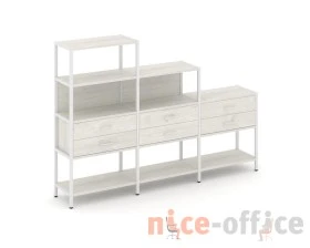 Трехсекционный стеллаж четырех/трех/двухярусный с ящиками 2730х400х1613 Шелф Систем / Shelf System images