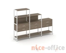 Трехсекционный стеллаж четырех/трех/двухярусный с ящиками 2730х400х1613 Шелф Систем / Shelf System images