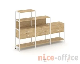 Трехсекционный стеллаж четырех/трех/двухярусный с ящиками 2730х400х1613 Шелф Систем / Shelf System images