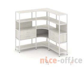 Трехсекционный угловой стеллаж четырехярусный с ящиками 1590х1590х1613 Шелф Систем / Shelf System images