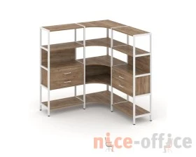 Трехсекционный угловой стеллаж четырехярусный с ящиками 1590х1590х1613 Шелф Систем / Shelf System images
