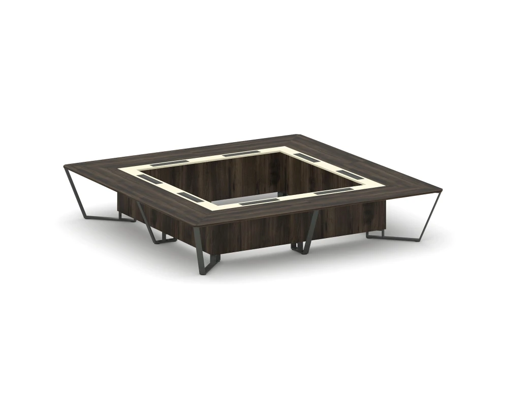 Стол переговорный квадратный ЛДСП/краш. металл/МДФ 4000x4000x750 Стил Мит / Steel Meet