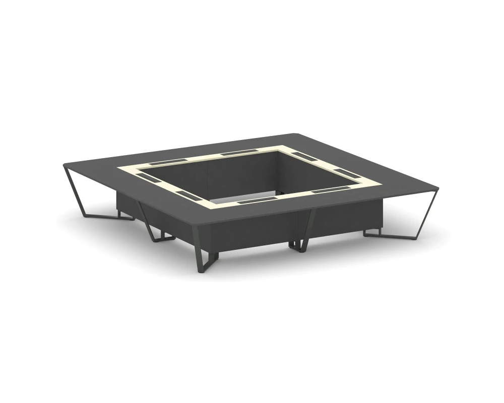 Стол переговорный квадратный ЛДСП/краш. металл/МДФ 4000x4000x750 Стил Мит / Steel Meet