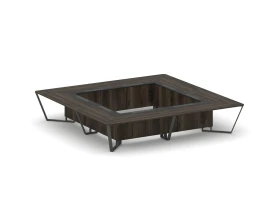 Стол переговорный квадратный ЛДСП/краш. металл/МДФ 4000x4000x750 Стил Мит / Steel Meet images