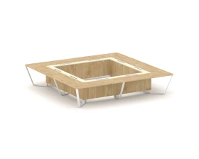 Стол переговорный квадратный ЛДСП/краш. металл/МДФ 4000x4000x750 Стил Мит / Steel Meet images