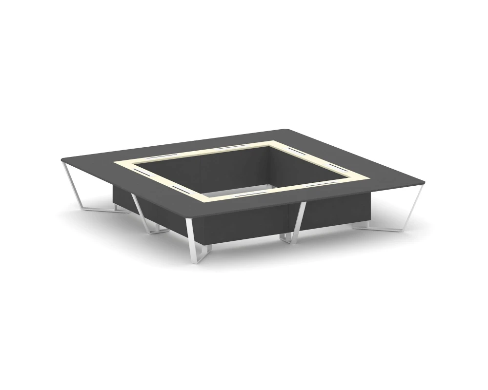 Стол переговорный квадратный ЛДСП/краш. металл/МДФ 4000x4000x750 Стил Мит / Steel Meet