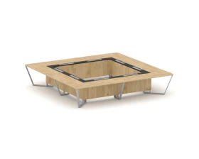 Стол переговорный квадратный ЛДСП/краш. металл/МДФ 4000x4000x750 Стил Мит / Steel Meet images