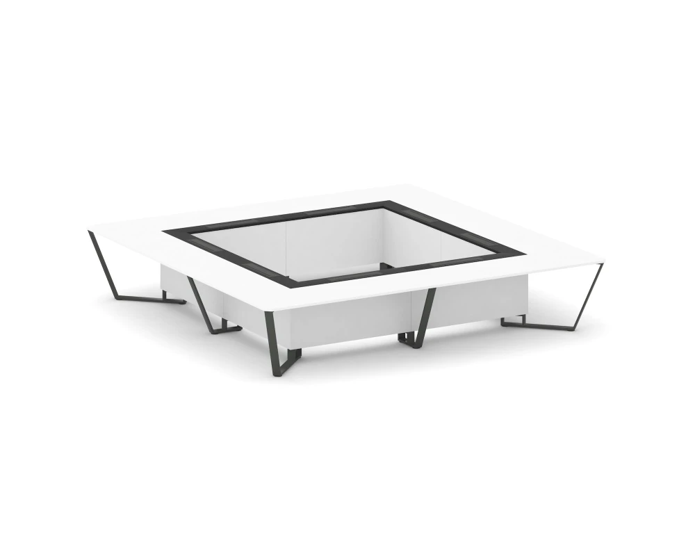 Стол переговорный квадратный ЛДСП/краш. металл/МДФ 4000x4000x750 Стил Мит / Steel Meet