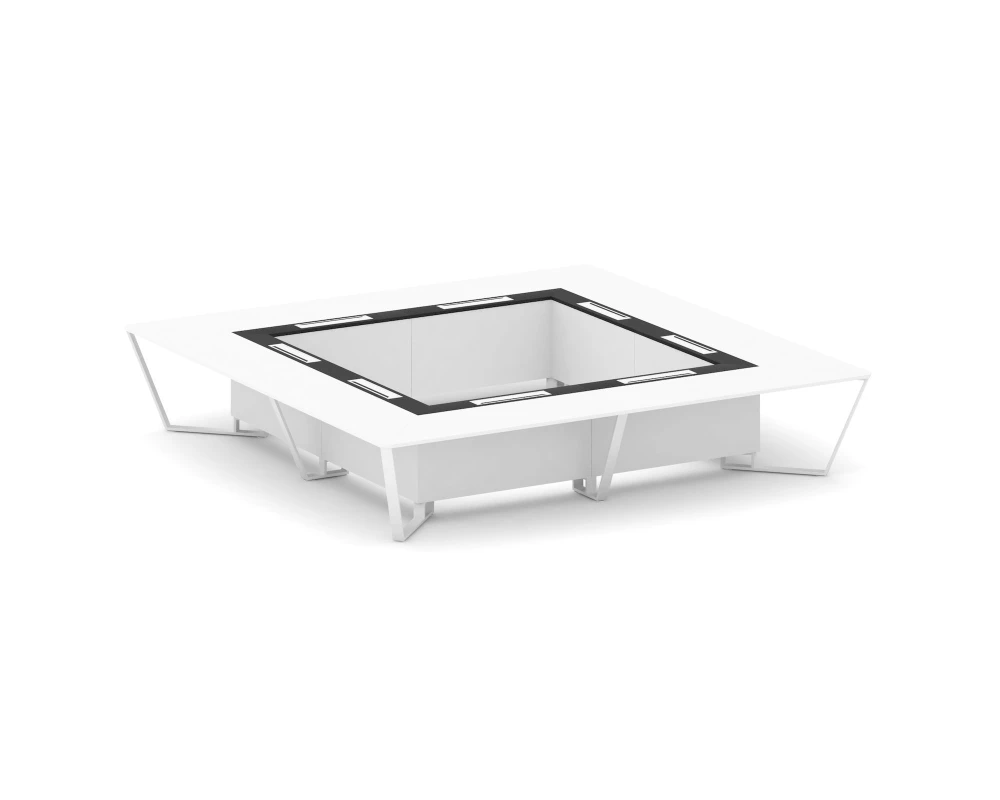 Стол переговорный квадратный ЛДСП/краш. металл/МДФ 4000x4000x750 Стил Мит / Steel Meet