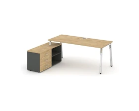 Стол письменный с греденцией левой на А-образном каркасе 1780x700x750 Стайл Проджект Директ Люкс / Style Project Direct Lux images